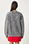 Washable Heart Embroidered Knitted Sweatshirt Anthracite Lnj0008 - 6