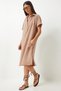 Summer Polo Collar Muslin Dress - Biscuit Lto0028
