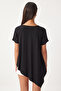 Asymmetric Knitted T-Shirt Black Len0005 - 4
