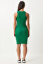Ribbed Summer Mini Knitted Dress Live Green Lff0010 - 5