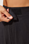 Velcro Closure Draped Linen Trousers Black Lbv0002 - 4