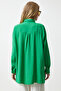 Oversize Long Linen Ayrobin Shirt Green Lto0015 - 7