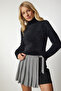 Turtleneck Bearded Knitwear Sweater Black Lnf0003 - 2