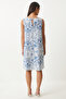 Blue and White Patterned Linen Viscose Mini Dress - Lbh0004 - 5
