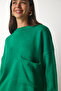 Green Basic Knitwear Sweater - Pocket Detailed Lmx0016 - 4