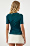 Emerald Green Viscose Blouse - Gather Detailed, Lff0013 - 4
