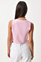 V-Neck Linen Vest Pink Lkt0003 - 5