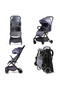 Travel Lite Stroller-SLD by Teknum-Dark Grey + Sunveno Baby Stroller Organizer/Bag-Yellow wave - 4
