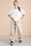 Beige Girl's Parachute Pants 2 Piece Suit 20392