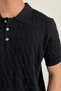 Men's Thin Hair Braided Buttoned Slim Fit Polo Neck Knitwear T-Shirt - 2