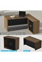 Noce 1825 L-Shaped Executive Wooden Desk with Melamine Finish-Zabrano with Black - 4