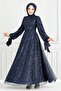 Cuff Lace-Up Hijab Evening Dress 5611End900-M Laci - 2