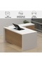Noce 1825 L-Shaped Executive Wooden Desk with Melamine Finish-White with Light Imperia - 3