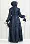 Cuff Lace-Up Hijab Evening Dress 5611End900-M Laci - 5