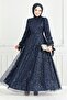 Cuff Lace-Up Hijab Evening Dress 5611End900-M Laci