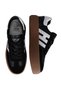 Genuine Leather Lace-Up Women's Sneaker Shoes Black - 3