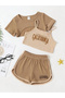 Girl's Printed T-Shirt Strap Crop Shorts Set