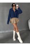 Women's Oversize Zippered Crop Knitwear Sweater Daily Use Seasonal - 3