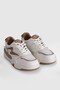 Genuine Leather Lace-Up Comfort Sole Women's Sneaker Shoes Beige - 4