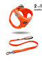 Cat Dog Air-Mesh Chest Harness and Travel Strap Set 2in1 Neon Orange