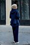 Women's Goal Button Detail Double Suit Navy Blue - 5