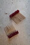 2 Pack Burgundy Mini Comb Buckle, Henna Buckle, Hair Accessory
