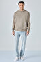 Sustainy Men's Oversize Hooded Long Sleeve Mink Sweatshirt - 2