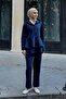 Women's Goal Button Detail Double Suit Navy Blue - 4