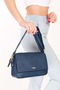 Women's Double Compartment Hand and Shoulder Bag Ald.1153 Navy Blue - 7
