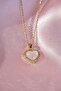 Shiny Rhinestone Heart Steel Necklace - 2