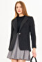 Women's Black Single Button Stamp Jacket Arm-25K 001082