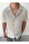 Men's Short Sleeve Striped Muslin Shirt - 2