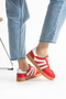 Women's Sneaker Lace-Up Comfortable Flat Orthopedic Sole Casual Sports Shoes Red - 3