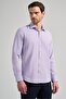 Men's Lilac Hard Collar Cotton Slim Fit Shirt 1004250214 - 3