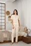 Women's Summer Short Sleeve Combed Cotton Single Jersey Fabric Pajamas Set - 2