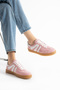 Women's Sneaker Lace-Up Comfortable Flat Orthopedic Sole Casual Sports Shoes Pink