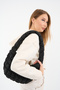 Cluody Bag Black Baguette Women's Quilted / Quilted Puff Hand and Shoulder Bag Length: 25 Width: 35 Handle: 60 cm - 7