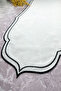 عداء بتأثير الكتان مطرز باللون الأسود مقاس 40 × 140 سم - 2