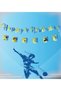 Yellow Navy Football Themed Happy Birthday Calligraphy Writing Pennant Set of 2