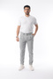 Men's Pleated Winter Trousers Stretch Fabric Fabric Light Gray - Slim Fit & Regular Waist - 3