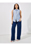 Striped Sleeveless Buttoned Down Shirt - 2
