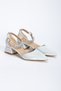 Ankle Stoned Satin Material Low Heeled Women's Shoes - 3