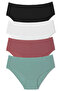 4 Pack Cotton Ribbed High Waist Plus Size Women's Panties