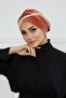 Double Color Velvet Bonnet,B-23K,Salmon - Cream - 2