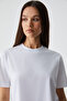 Remsos Women's Oversize Crew Neck Short Sleeve White T-Shirt - 5