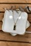 Lucky Necklace with Steel Black Plate 46 cm - 4