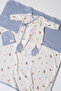 Baby Boy Space Printed Side-Tie 100% Cotton Romper Set - 5