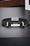 Original Men's Bracelet Genuine Leather Stainless Steel Detailed Black Color Magnet Buckle - 2