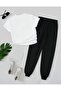 Friends Printed White Black Jogger Tracksuit Set - Comfortable Fit - 2