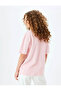 Cat Printed Crew Neck Pink Women's T-Shirt 5Sal10145Ik - 3